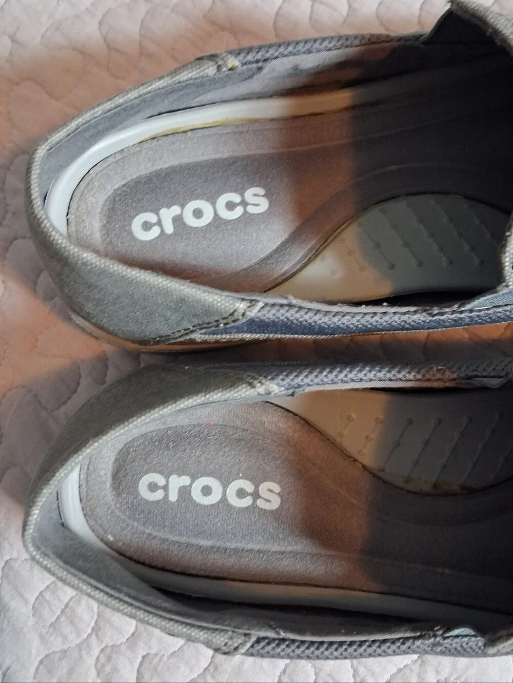 Crocs Santa Cruz Men’s Size 11 E Loafer Gray Slip On Shoes Comfy Casual Boat